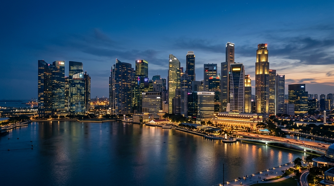 Global Financial and Business Metropolis at Twilight
